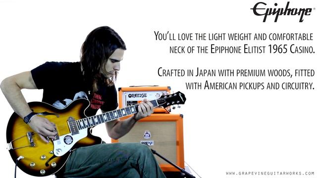 Epiphone Elitist 1965 Casino Electric Guitar (Vintage Sunburst) смотреть онлайн