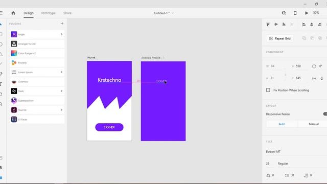 2 simple login app ui design in adobe xd  ui design  prototype 1