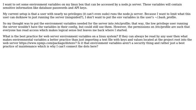 Unix & Linux: environment variables in relation to web servers and security (2 Solutions!!) смотреть онлайн