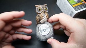 Совёнок на солнечных батареях - фонарик фигурка для цветника