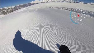 Скоростной спуск на сноуборде со скоростью 100 км/ч