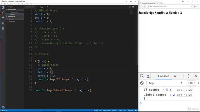 Modern JavaScript - From the Beginning 020 Block Scope With let  const