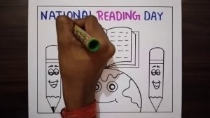 Vayana Dinam Poster / Vayana Dinam Poster Drawing / Reading Day Drawing / Reading Day Poster Drawin