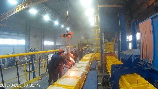 Заливка на 30-ой автоматизированной ЛГМ линии. смотреть онлайн