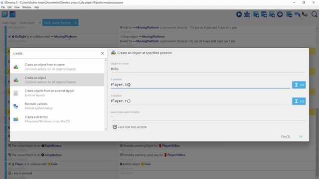 ADDING A TEXT DIALOGUE IN GDEVELOP