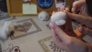 Делаем цыплЁниху из кошачьей шерсти / DIY ВАЛЯНИЕ