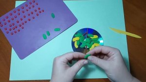 Ветка рябины. Осенние поделки из пластилина для детей. Пластилинография.