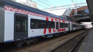 Эл.-поезд ЭГЭ2Тв-023 "Иволга 4.0" (аренда ЦППК) приг. поезд №7569/7570 Железнодорожная - Апрелевка.