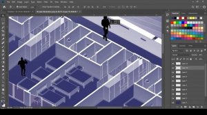 How To Create 3D plan Blueprint illustration [Revit - Photoshop]