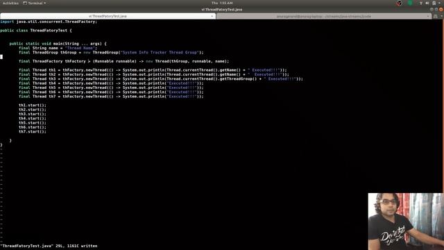Java Live Coding : Thread Factory (A Functional Interface)