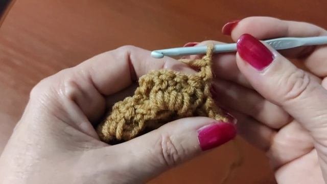 ШАРФ узором 3Д, объемный крючком.