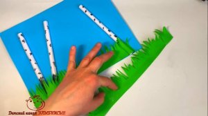 Объемная аппликация БЕРЕЗОВАЯ РОЩА | Поделки с детьми  | Весенние поделки