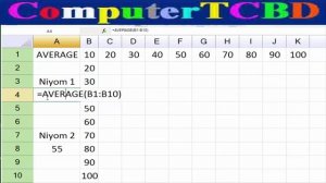 MS Excel Formula Average