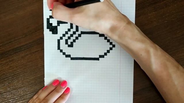Как нарисовать фламинго по клеточкам легко? Рисуем пошагово