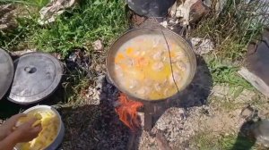 Готовим шурпу в казане из утки