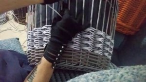 Плетение узора ГУСИНЫЕ ЛАПКИ искусственным ротангом .Часть 2