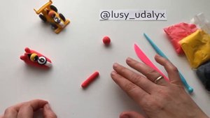 Лепим из воздушного пластилина. Гоночная машина. Лепка для детей.