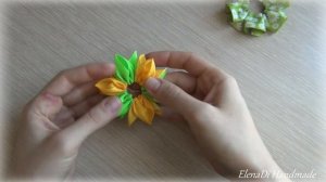 Весенние резинки для волос канзаши\Бантики из репсовых лент