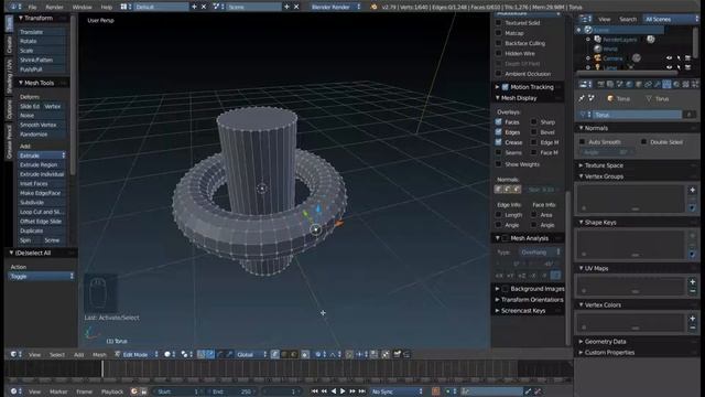 Пропорциональное редактирование в Blender