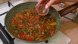 Жареный Лагман из Баранины с Чесночными Стрелками — Удивительно Вкусный и Аппетитный