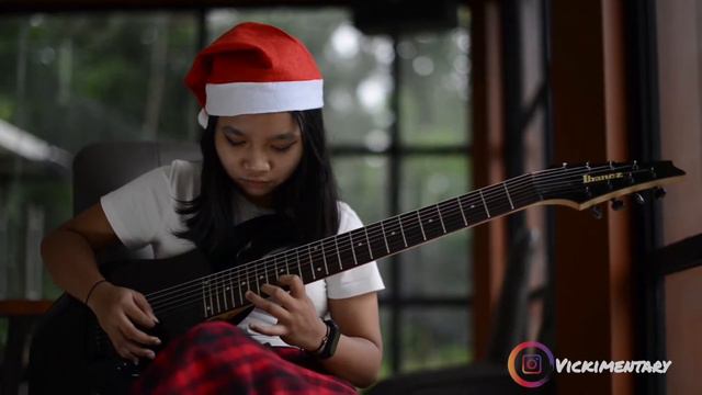Dream Theater - The Holiday Spirit Carries On Christmas cover by Vickimentary (12) with Ibanez RG8 смотреть онлайн