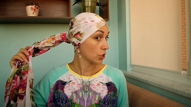 Повяжем платок с мысиком, для коротких/тонких волос. Пучок из платка. Scarf head wrap tutorial
