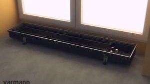 Напольный водяной конвектор отопления.