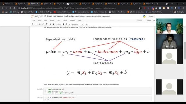 Machine Learning Tutorial Python: Linear Regression  &  Gradient Descent and Cost Function