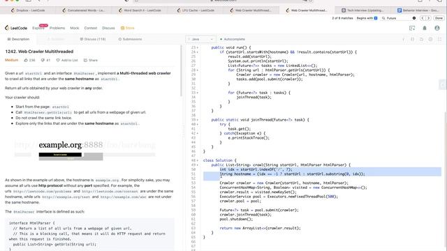 Dropbox Coding Interview Question | Leetcode 1242 | Web Crawler Multithreaded смотреть онлайн