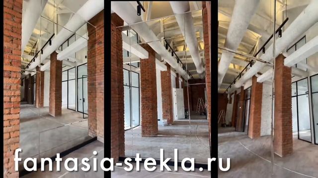 Зеркальное панно для бизнес-пространства в стиле лофт. Изготовление и монтаж.
