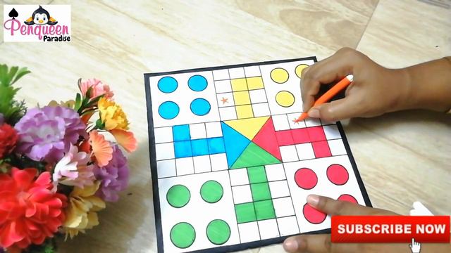 How to make LUDO Board Game with Dice and Tokens | Cardboard craft | Homemade Board games
