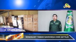 NOQONUNIY TAMAKI SAVDOSIGA CHEK QO'YILDI