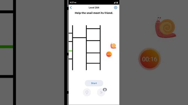 Easy game level 284 Help the snail meet its friend walkthrough