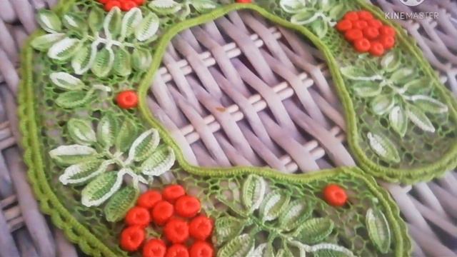 Воротничок "Рябинка" в технике ирландского кружева 🍁 смотреть онлайн