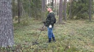 Gold Hunter T-90 Frogman. Работа новой 11d катушки в лесу.