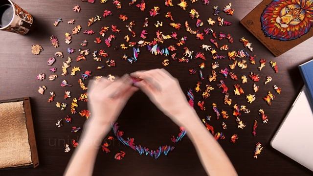 Unidragon: деревянный пазл Таинственный Лев (фигурные пазлы)