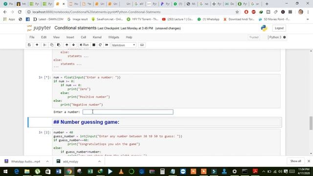 22 Python elif and nested  if  else using jupyter notebook by Atif Masih