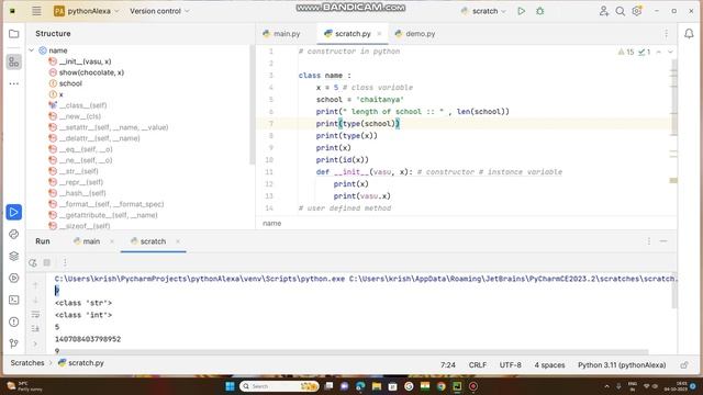 Part 4:: CONSTRUCTOR, OR DOUBLE UNDERSCORE METHOD OR DUNDER SCORE METHOD, FORMATTED STRING IN PYTHO