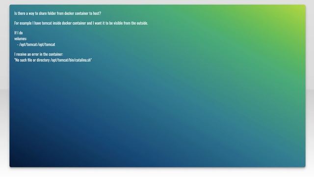 Share folder from docker container to host смотреть онлайн