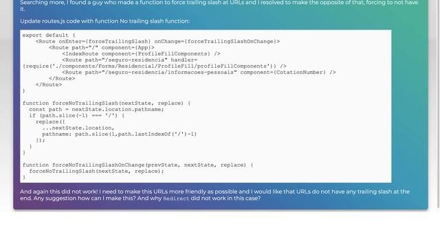 How To Remove Trailing Slash In React-router URLs