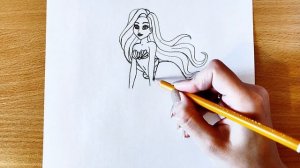 Как Нарисовать Русалку | Рисуем Карандашом Русалку Очень Легко | Рисунки Карандашом