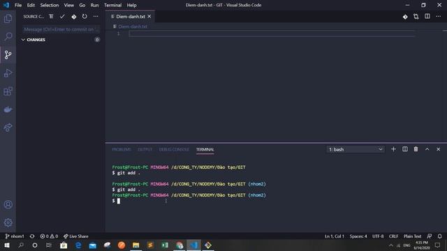 [GIT căn bản] | Bài 9: Thực hành git trên gitlab, sử dụng git tool của visualcode | Nodemy