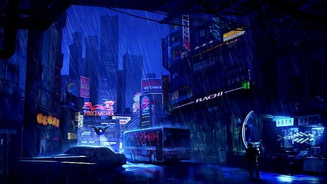 ASMR Cyberpunk Future City Sound Raining Ambience For Studying, Relaxing, Focusing, Sleeping