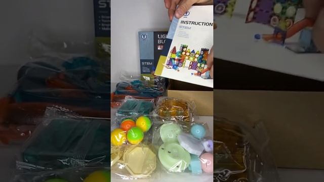 Магнитный конструктор светящийся 49 деталей #магнитныйконструктор #детскиеигрушки