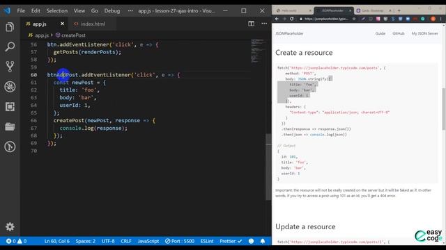 Основы JavaScript #28 Введение в AJAX. POST запросы. смотреть онлайн