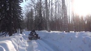 На YAMAHA VIKING 540  по таежной дороге.