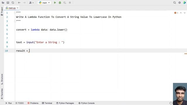 Write A Lambda Function To Convert A String Value To Lowercase In Python