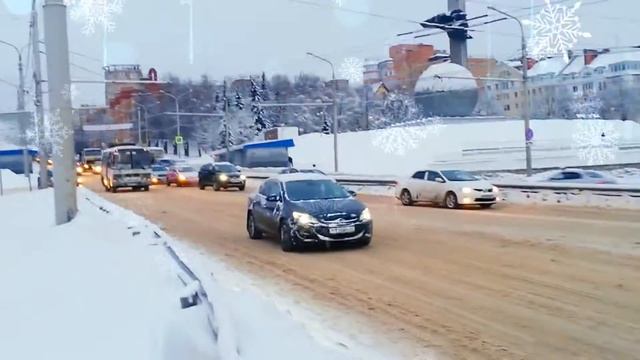 Пробка после снегопада,Калуга,час пик смотреть онлайн