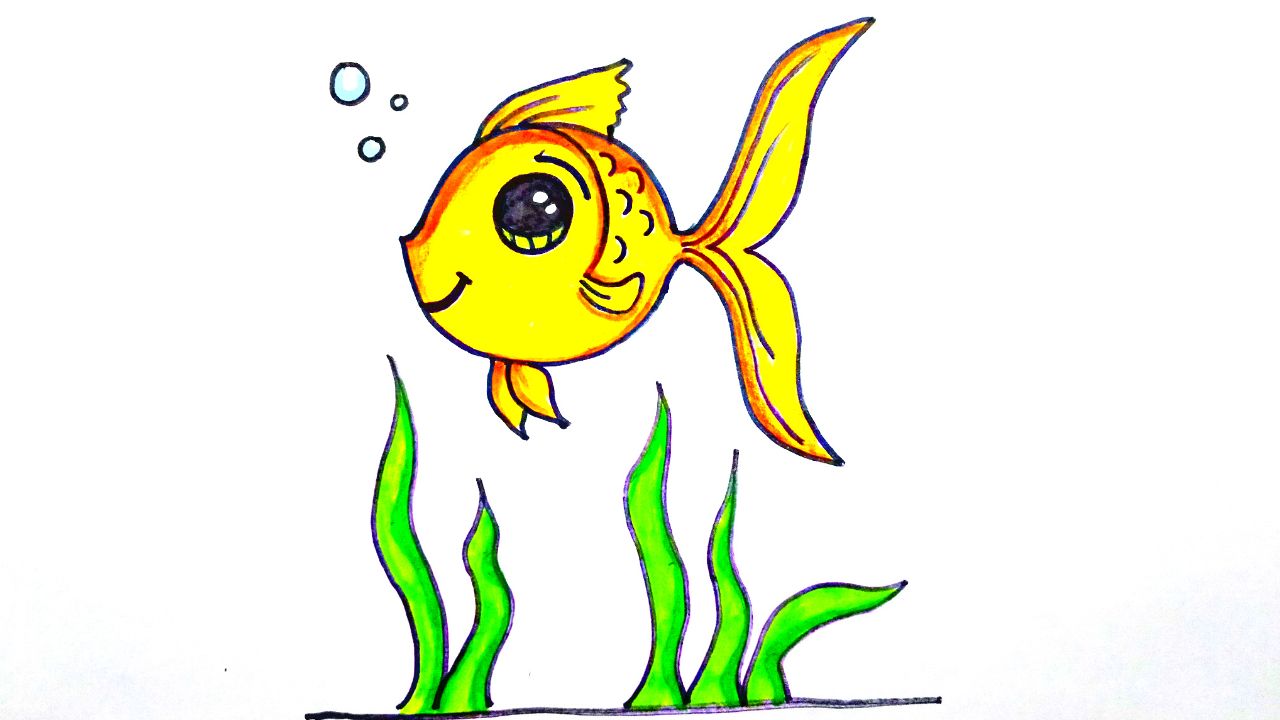 Как нарисовать рыбку смотреть онлайн