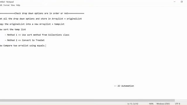 Session 6: How to check order of dropdown list using selenium webdriver  Aj Automation